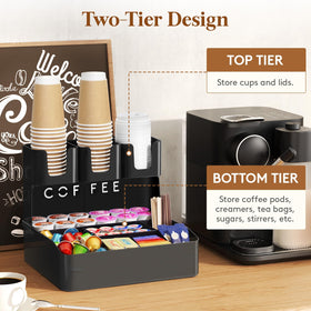 Lifewit top tier cups and lids storage speeds serving and tidy counter.