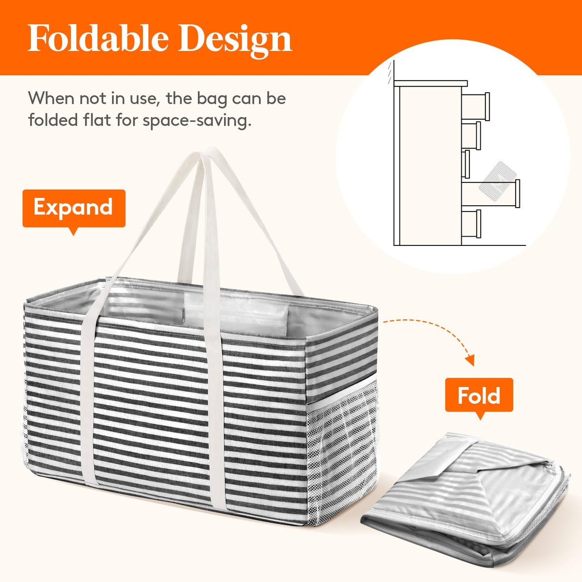 Lifewit 46L tote used as grocery and storage solution