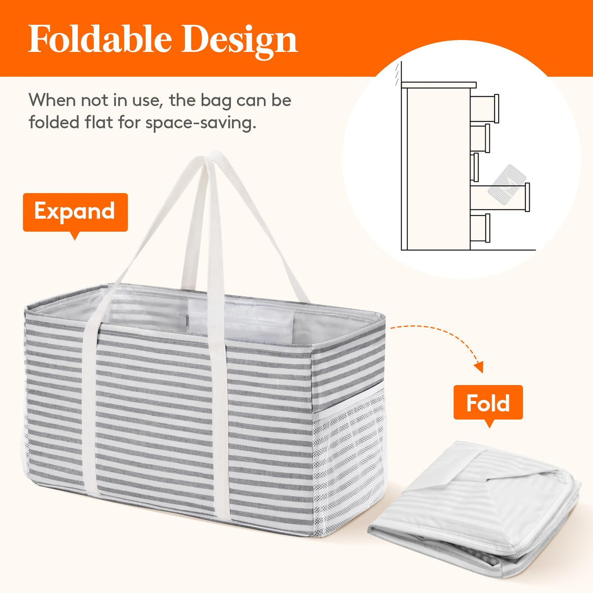 Lifewit tote bag suitable as a portable laundry basket.