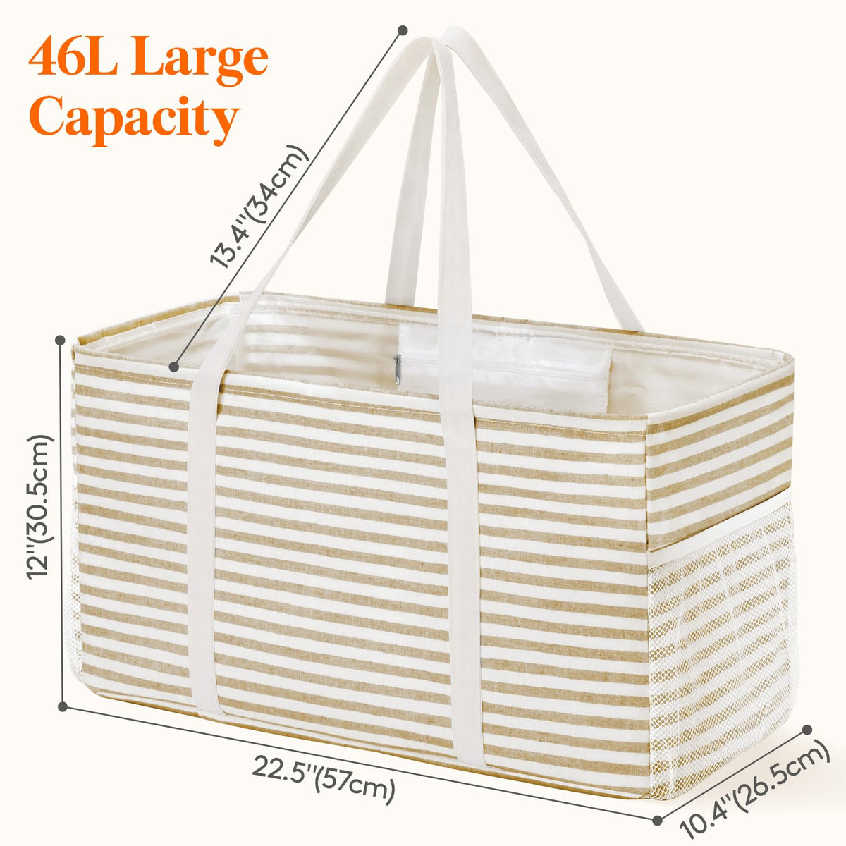 Lifewit tote bag with sturdy bottom supports heavy groceries and laundry.