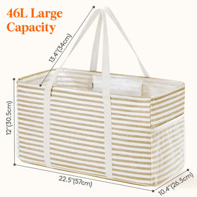 Lifewit tote bag with sturdy bottom supports heavy groceries and laundry.
