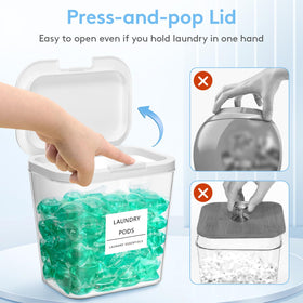 Lifewit transparent storage with labeled sections for organizing laundry supplies.