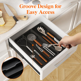 Lifewit compact tray stores utensils neatly on countertops when needed