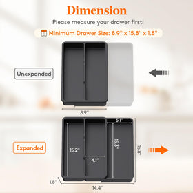 Lifewit utensil organizer with two to three compartments helps separate tools