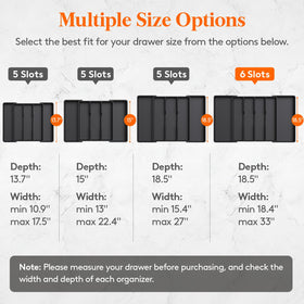 Lifewit utensil organizer drawer expanded reveals full capacity for longer utensils