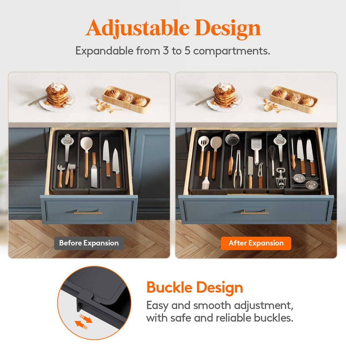 Lifewit folded dimensions show a slim profile in compact drawers