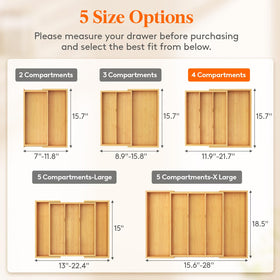Lifewit utensil organizer with adjustable width fits many drawers