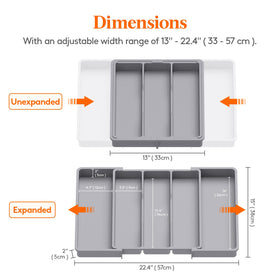 Lifewit utensil organizer with expandable side slots for extra utensils.