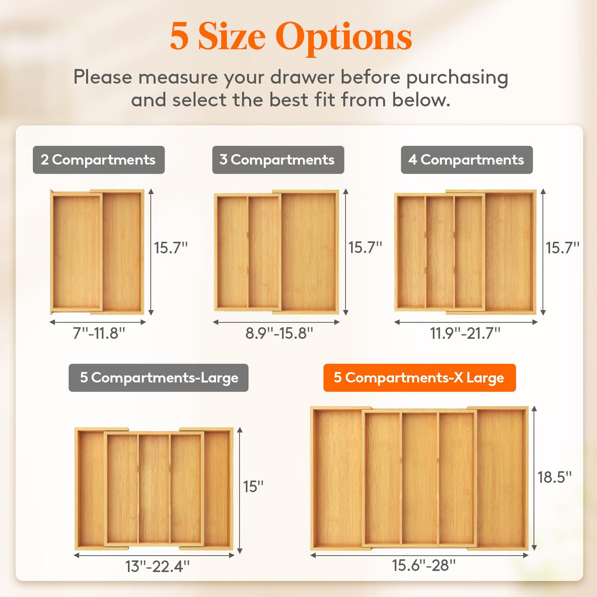Expanded Lifewit organizer with five compartments for easy access to utensils