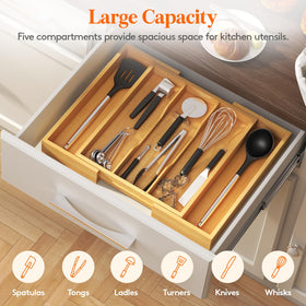 Sturdy construction resists scratches while keeping utensils organized.