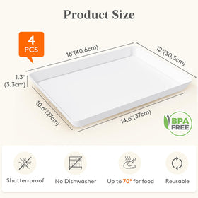 Lifewit white rectangular design platters for versatile party displays