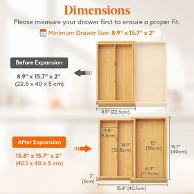 Lifewit wood adjustable divider offers flexible widths for fit and organization.