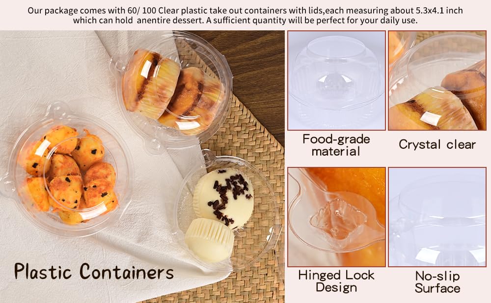 Lifuope cupcake container exterior dimensions 4.3x3.5 inches for oversized treats.