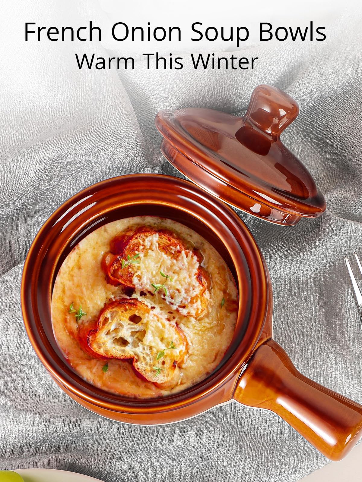 LIFVER ceramic bowls with lids keeping soup warm and dust-free