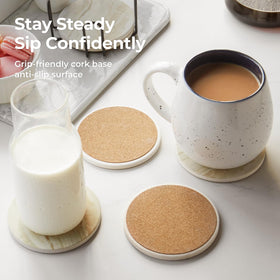 Cork backing protects furniture from scratches during daily use.