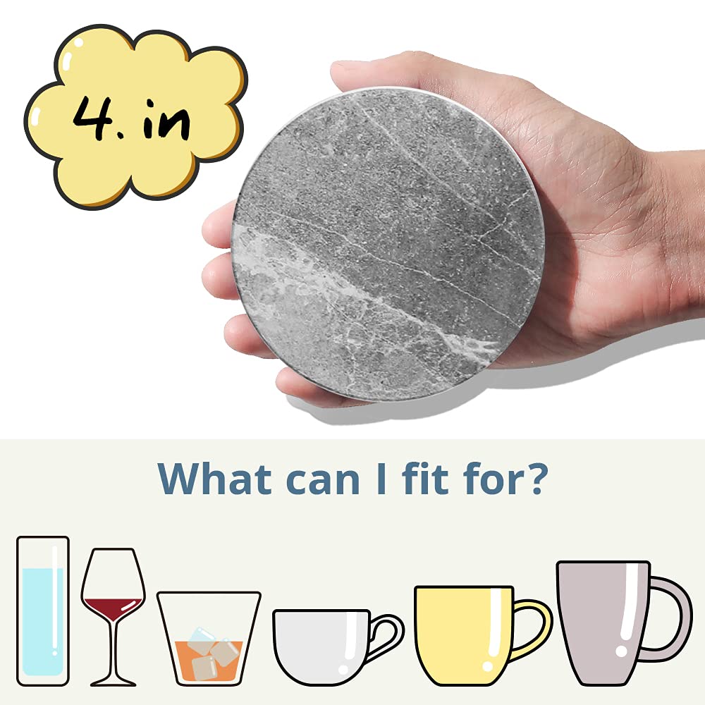 LIFVER coasters show a cork base and holder for organized storage.