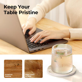 Non-slip surface keeps drinks from sliding for steady placement.