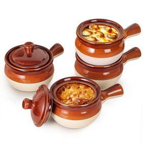 LIFVER French Onion Soup Bowls with Handles for easy serving