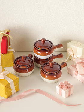 LIFVER set of 4 bowls suitable for cereals and baked desserts