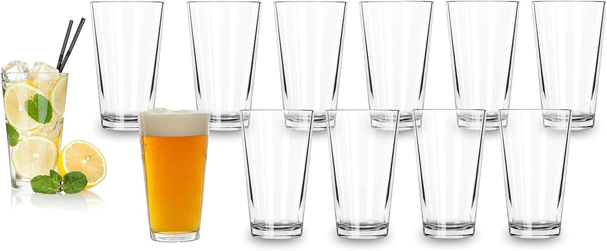 Light In The Dark classic pint glasses 16oz set of 12 for everyday beer service.
