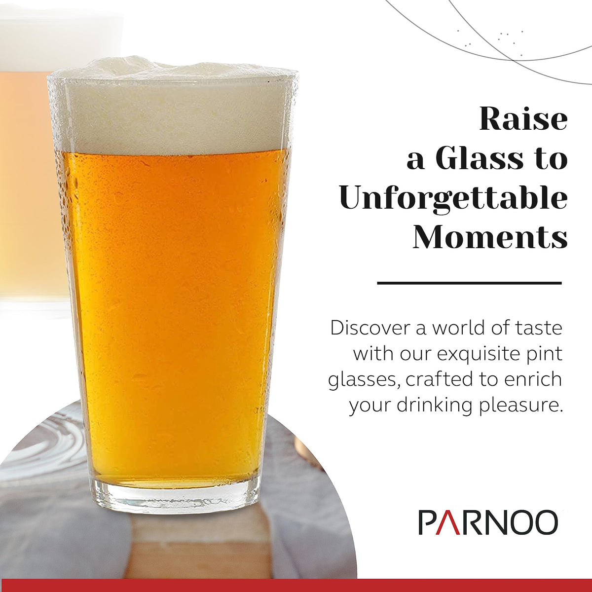 Light In The Dark PARNOO mixing glass with a sturdy base for steady pouring.