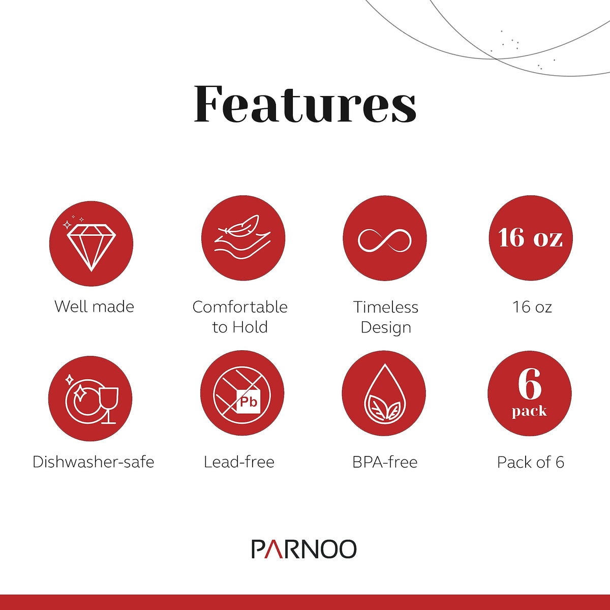 Light In The Dark PARNOO dishwasher safe glassware simplifies cleanup after gatherings.