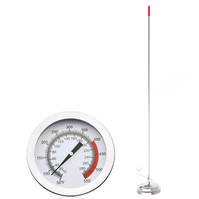Wide 50-550°F range suitable for frying, candy, and coffee.