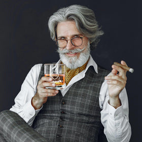 LIGHTEN LIFE 12 oz whiskey glass with solid base, great for ice or stones.