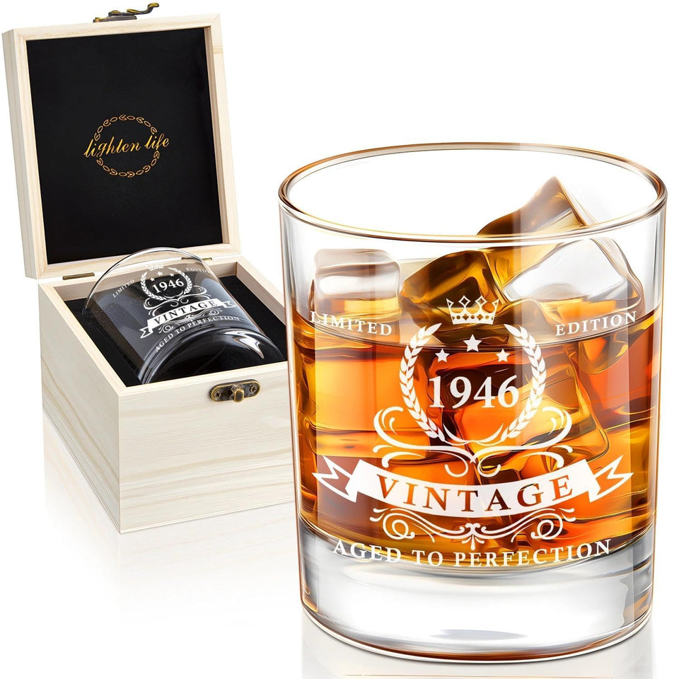 LIGHTEN LIFE 1946 whiskey glass for savoring scotch and bourbon at home.