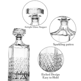 Airtight glass stopper preserves aroma between serves.