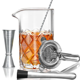 LIGHTEN LIFE cocktail mixing glass 20oz ready for smooth, pro-like home bartending sessions