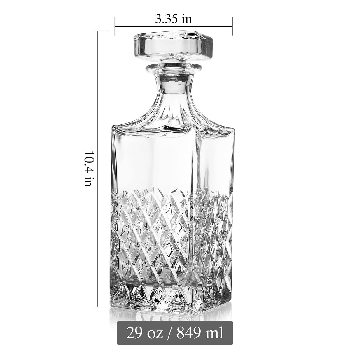 LIGHTEN LIFE crystal decanter with heavy base ensures durable, stable serving.
