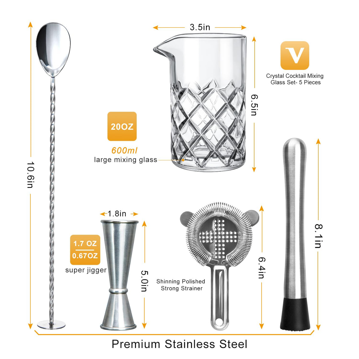 LIGHTEN LIFE double jigger for precise pours and balanced cocktails