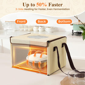 LIGHTIUM Bread Proofing Box three-sided heating for even warmth during fermentation.