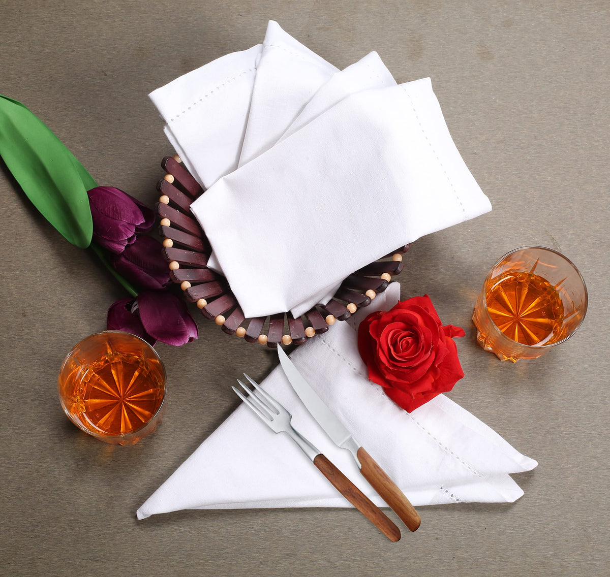 Lightnpro napkins 18x18 white flatlay shows generous size for stylish table settings.