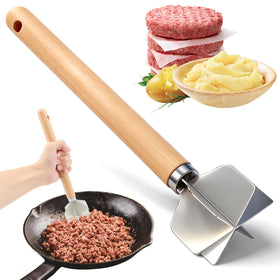 Lignumix 11-inch meat chopper front view, durable tool for easy ground meat prep
