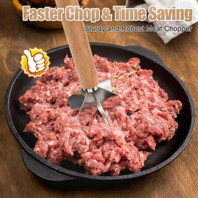 Lignumix six-blade meat chopper assembly close-up, sturdy design for quick chopping