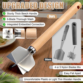 Lignumix potato masher with ergonomic handle for comfortable mashing