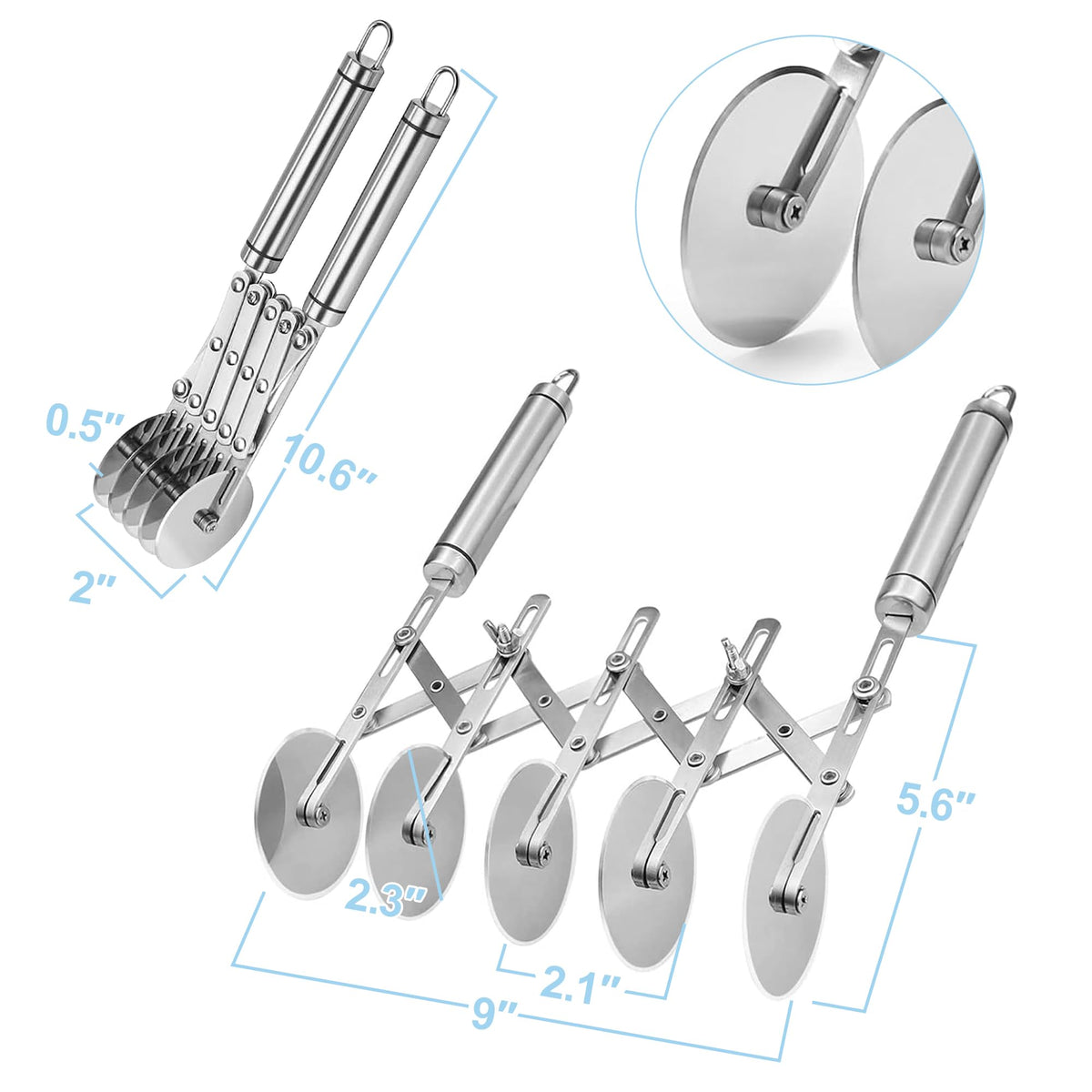 Lihengkong adjustable blades provide precise cuts for cookies and pasta.