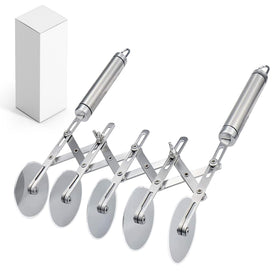 Lihengkong five-wheel pastry cutter enables even dough slicing and lattice work.