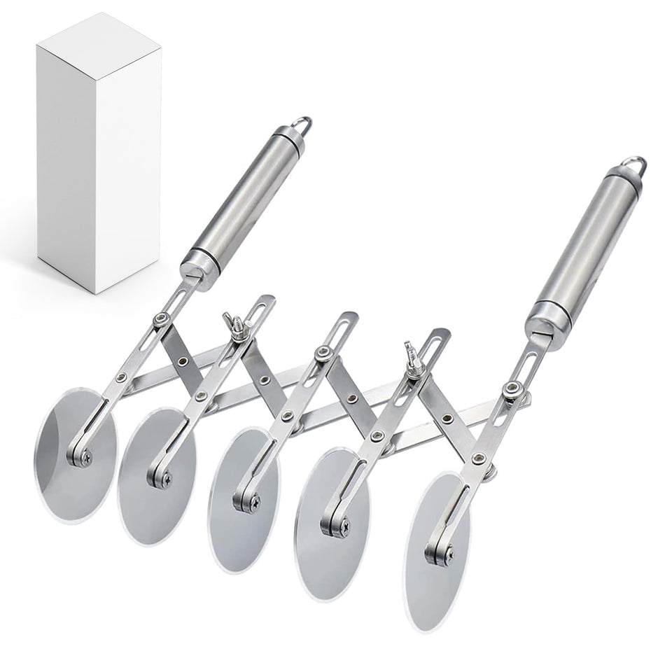 Lihengkong five-wheel pastry cutter enables even dough slicing and lattice work.