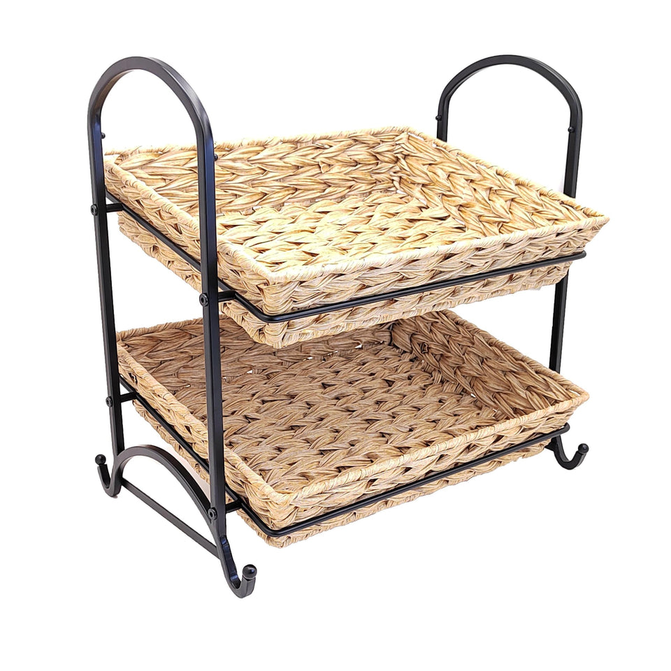 Lihou PapaQ stackable candy display rack with rattan accent for eye-catching store displays.