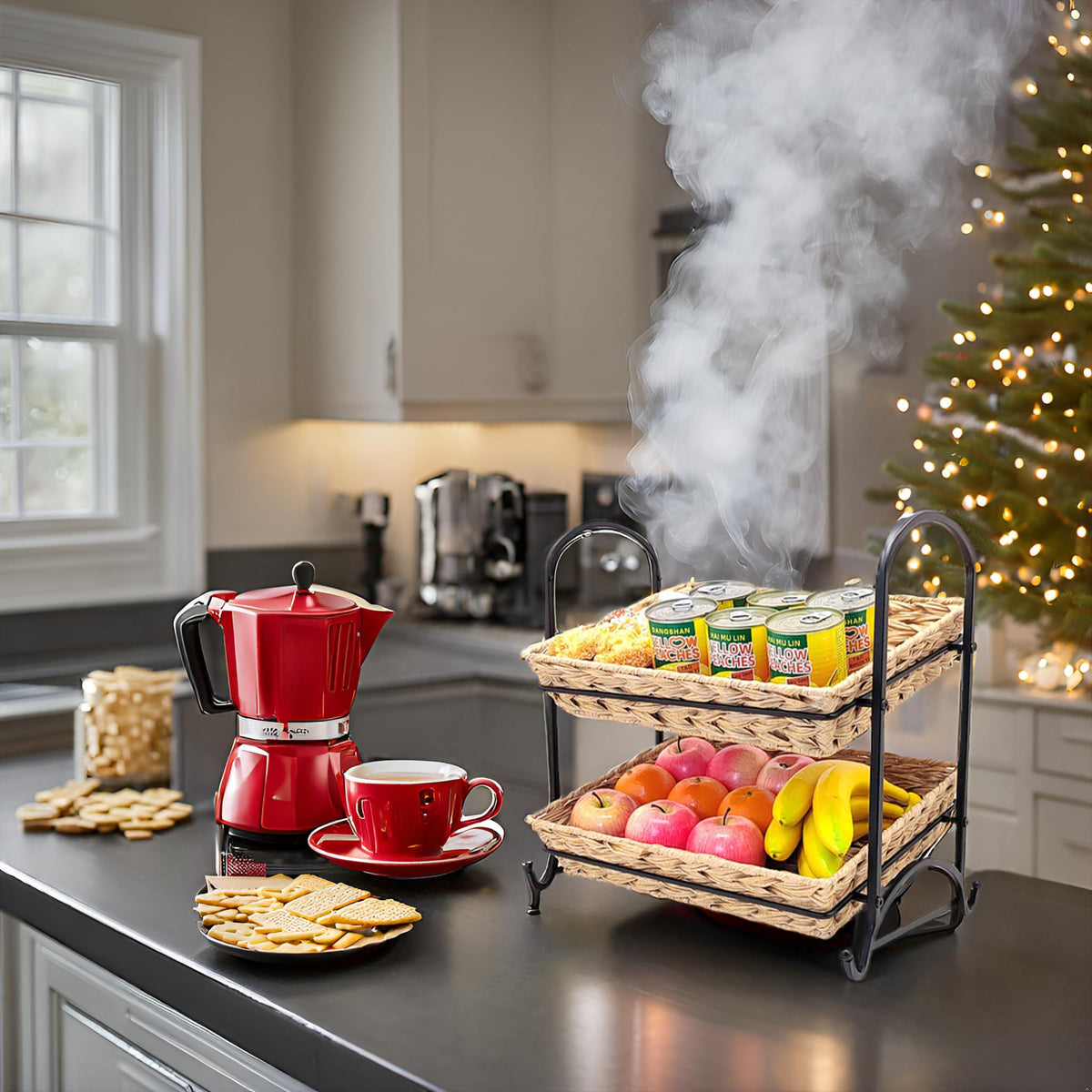 Lihou PapaQ countertop organizer keeps items accessible and tidy.