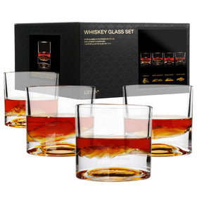 LIITON American Peaks heavy crystal whiskey glass close-up for premium sipping.