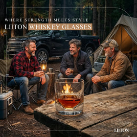 LIITON heavy crystal 10oz glass delivers satisfying weight and smooth sip