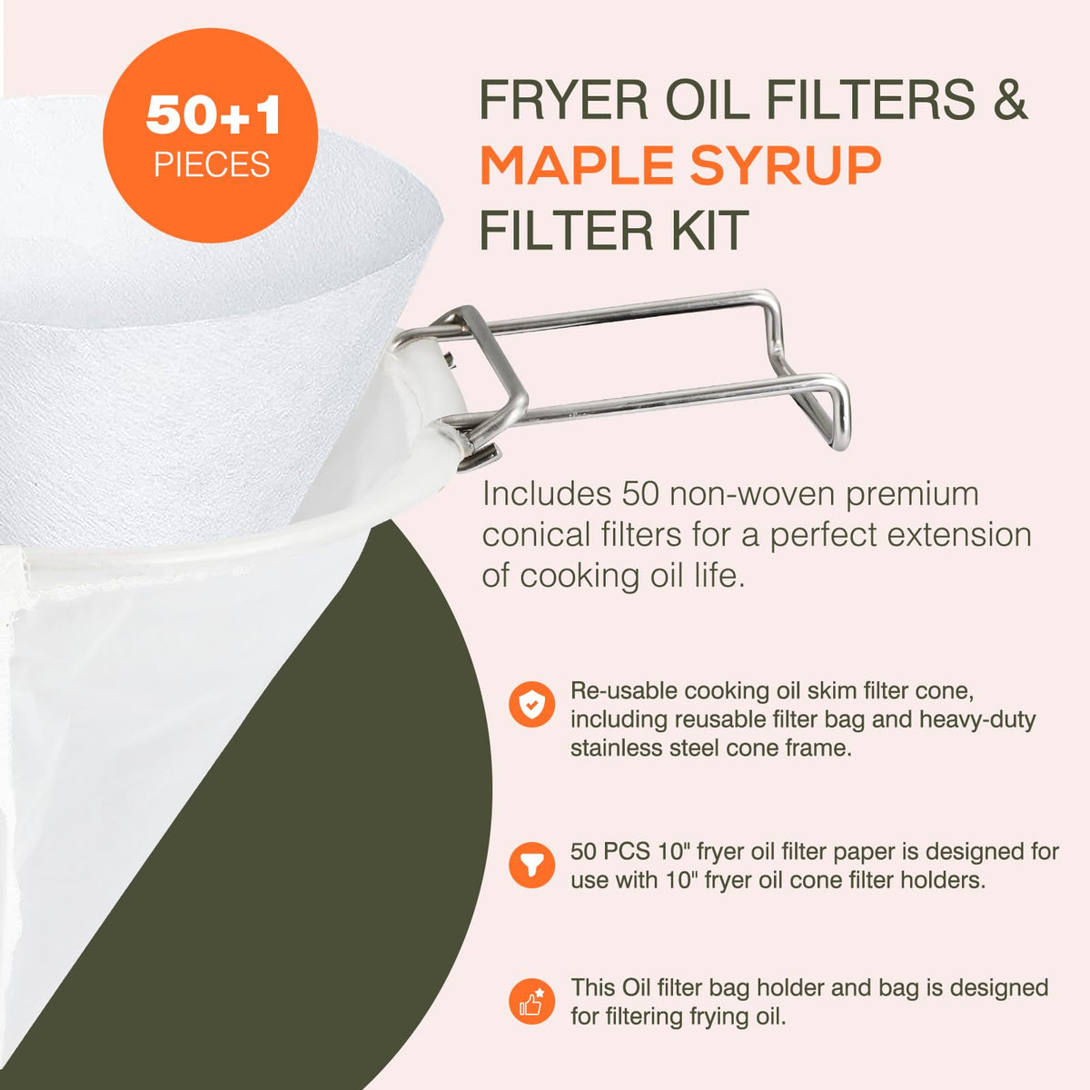 LIIZOUSUDA folding arms attach to deep fryer for easy filtration.