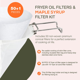 LIIZOUSUDA folding arms attach to deep fryer for easy filtration.