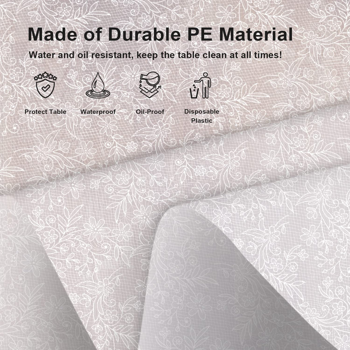 LIKAJON 54x108 inch cover fits large tables and simplifies setup.