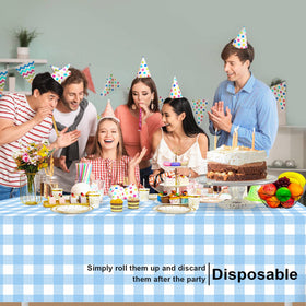 LIKAJON indoor/outdoor tablecloth enhances celebrations with versatile setup options.