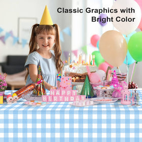 LIKAJON waterproof tablecloth on table keeps spills contained for easy cleanup.